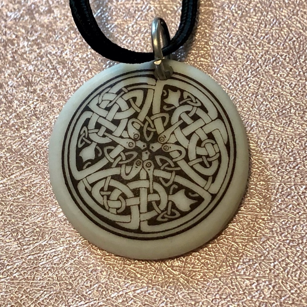 Touchstone Pottery Celtic Art Necklace Serpent